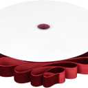 Burgundy Velvet Ribbon 1'' 50 Yards Velvet Fabric Vintage Ribbon for Christmas Tree, Gift Wrapping, Flower Bouquet, Wreath Decorations, Bow Making (Burgundy, 1"-50 Yard)