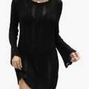 VIMPUNEC Crochet Swimsuit Coverup for Women Summer Bathing Suit Cover Ups Swimwear Beach Dress, Size Small