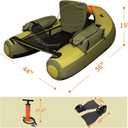 Fishing Float Tube with Adjustable Backpack Straps, Storage Pockets, Fish Ruler, Fly Fishing Boat with Pump, Oar, Rod Holder and, Fins, 27.09 x 20.31 x 10.79"