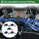 Push to Connect Air Fittings 5/8" 90 Degree Air Line Quick Joint Plastic Nickel-plated Copper 3/4"NPT 5 Pcs Blue Black