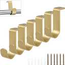2 x 6 Pack Ceiling Curtain Rod Brackets, Sturdy Metal Curtain Rods Holders with Screws for 1 Inch Rod, Mounting Bracket for Ceiling Mount, Windows Drapes Curtains Hardware for Home Office, Gold