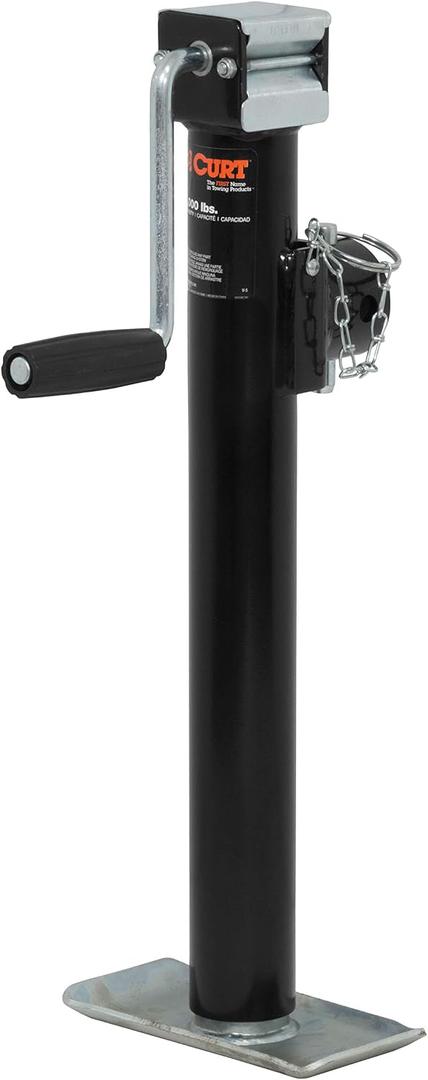 CURT 28324 Weld-On Pipe-Mount Swivel Trailer Jack, 2,000 lbs., 15 Inches Vertical Travel