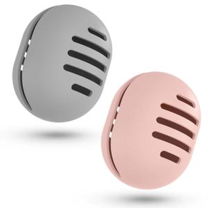 Fauxomor 2 Pcs Makeup Sponge Holder,Double-Sided Breathable Silicone Beauty Make Up Blender Case for Travel or Daily,Shatterproof Make-up Travel Case Quick Drying Easy to Carry,Grey+Pink (1 Count (Pack of 2))