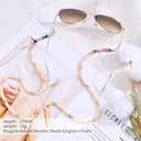 2 x Eyeglass Chains for Women Sunglasses Strap Wooden Bead Chain Natural Stone Beaded Mask Lanyard Chain (Pink Zebra Stone)