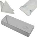 Glasses Case hard shell,3-in-1 Travel Sunglasses Case & Eyeglass Case with Cleaning Cloth & Storage Pouch (Beige)