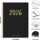 2026 Planner - Weekly and Monthly Planner, January 2026 to December 2026, Spiral Bound 2026 Calendar Planner Book, Inner Pocket, Perfect for Office Home School Supplies - A5 (6.3" x 8.5"), Black
