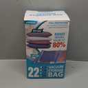 22 Vacuum Storage Bags with Hand Pump, 80% Space Saver Vacuum Seal Storage Bags for Clothing, Travel Lugggage, Blankets, Comforters