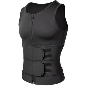 LIYUN Men's Slimming Compression T-Shirt Short Sleeve Blouse Top Sweat Vest Zip Sauna Shaper for Cardio, Endurance Sauna Suits, XL