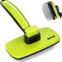 Pecute Self-Cleaning Slicker Brush for Dogs, Cats, Lightweight Dog Brush for Shedding Massaging Grooming, Cat Brush Gently Removes Loose Fur Undercoat for Dogs Cats Rabbits of All Hair Types (Large, Green)