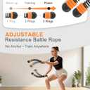 Adjustable Weighted Ropeless Battle Ropes with 6 Weight Rings, Heavy Duty Cordless Battle Rope for HIIT & Cardio Full-Body Workout, Non-Slip Spiral Handles, Home Gym Equipment for Women & Men