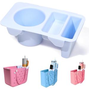 Bogg Bag Topper Tray Accessory Fits Medium, Bitty & Large Sizes Phone Holder, Divider & Organizer for Bogg Tote Bags (White)