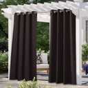 NICETOWN Indoor & Outdoor Curtain 95 Long for Patio Waterproof, Thermal Insulated Blackout Drape for Bedroom,UV & Privacy Protection Blind for Porch/Shower, 1 Panel, W52'' by L95'', Toffee Brown