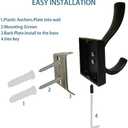 Black Towel Hooks,Double Towel Robe Clothes Coat Holder,Heavy Duty Wall Mount Hooks for Bath Bedroom Kitchen Pool Garage Hotel,4 Pack