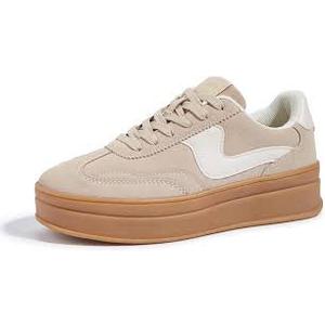 LUCKY STEP Women's Platform Fashion Sneakers Thick Sole Suede Genuine Leather Classic Rubber Gum Sole Low Top Casual Walking Shoes8.5 LUCKY STEP Women's Platform Fashion Sneakers Thick Sole Suede Genuine Leather Classic Rubber Gum Sole Low Top Casual Walking Shoes8.5