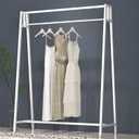 HOMEKAYT White Clothing Racks for Hanging Clothes, Heavy Duty Garment Rack, Modern Metal Display Rack for Home, Clothing Store, Boutique 47''L-White