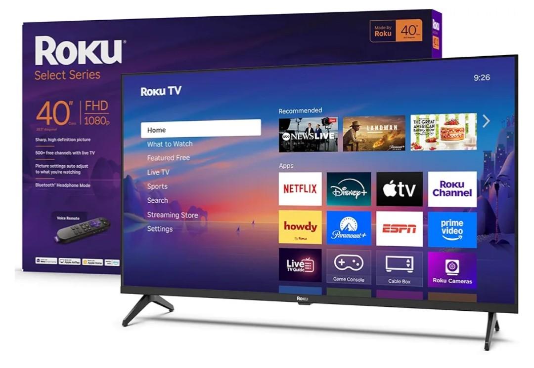 Roku Smart TV – 40-Inch Select Series, 1080p Full HD TV – Roku TV with Voice Remote – Flat Screen LED Television with Wi-Fi for Streaming Live Local News, Sports, Family Entertainment
