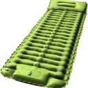 RusChic Sleeping Pad for Camping, Ultralight Inflatable Camping Mat with Pillow Built-in Foot Pump, Compact Camping Pad for Hiking, Tent, Backpacking