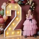 imprsv 4FT Marquee Numbers, Light Up Numbers 2 for 21st Birthday Decorations, Marquee Light up Letters Anniversary Party Decor, Pre-Cut Foam Board Kit