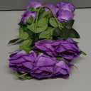 Nubry Artificial Silk Rose Flower Bouquet Lifelike Fake Rose for Wedding Home Party Decoration Event Gift 10pcs (Purple)