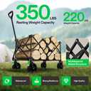VIVOSUN Collapsible Folding Wagon, 350 lb Load-Bearing Outdoor Utility Cart with Silent Universal Wheels, Cup Holders &Side Pockets, Adjustable Handle, for Camping, Garden, Sports, Picnic, Shopping
