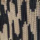 SAND MINE Waterproof Outdoor Rug 10x20 ft, Plastic Reversible Rug, Modern Area Rug, Large Floor Mat for Outdoors, RV, Patio, Backyard, Deck, Picnic, Beach, Camping, Black & Beige