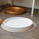 12 Inch Large Ceramic Saucer - Ceramic Drainage Tray for Plant Pot (Matte White)