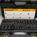 Hex Bit Impact Socket Set: 36-Piece with 4 Adapters, 1/4", 3/8", 1/2"Drive Master Allen Socket Set, Cr-V Steel, SAE and Metric, H5-H19 & 3/4"-5/64", Reinforced Storage Case, Automotive Mechanic