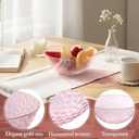 Jingmore 50 Pcs 12 oz Clear Plastic Bowls Hammered with Gold Rimmed, Heavyweight Disposable Bowl Set, Salad Dinner Bowls for Party, Wedding, Holiday, Catering (Pink)