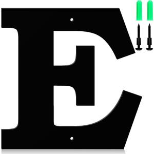 4 x 4 Inch Floating Metal House Numbers and Metal letters, Black Modern Door Number and Address letter, for Home Office Street Apartment Outside(E)
