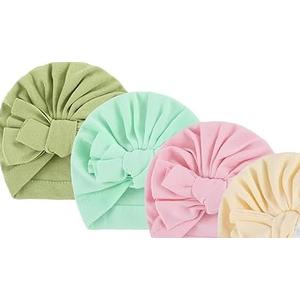 5 pcs Preemie Hats Cotton Preemie Caps Bows Turban Premature Baby Boys Girls Hospital NICU Hat
