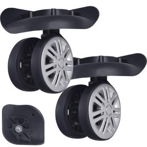 Luggage Wheels Replacement Duel Spinner Wheel for Luggage Suitcase Repair 360 Rotating Suitcase Replacement Wheels with 4 Mounting Holes H074