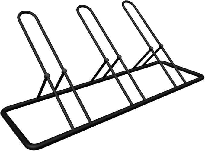 Tuohours 3 Bikes Floor Parking Rack Stand for Bicycle Garage, Heavy Duty Bike Storage Organizer Indoor/Outdoor for Mountain MTB Bike, Road and Kids Bike, Fits Wheels up to 2.5"