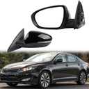 Dasbecan 5pins Left Driver Side Mirror Compatible with 2011 2012 2013 Kia Optima Door Mirror w/Turn Signal, Manual Folding, Power Glass Replace# 876102T110 KI1320152 Black Cover