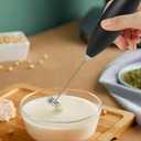 Milk Frother - Automatic Milk Frother, Handheld Milk Frother | Electric Milk Frother, Foam Maker Handheld, Home Milk Frother, Powerful Egg Whisk, Drink Mixer for Coffee Latte Matcha Hot Chocolate (Black)