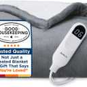 Bedsure Heated Blanket Throw Blanket - Fast Heating Electric Blanket, Soft Flannel Heated Throw with 4 Time Settings, 6 Heating Settings, Warm Gifts for Grandma & Grandpa & Seniors (50x60, Grey)