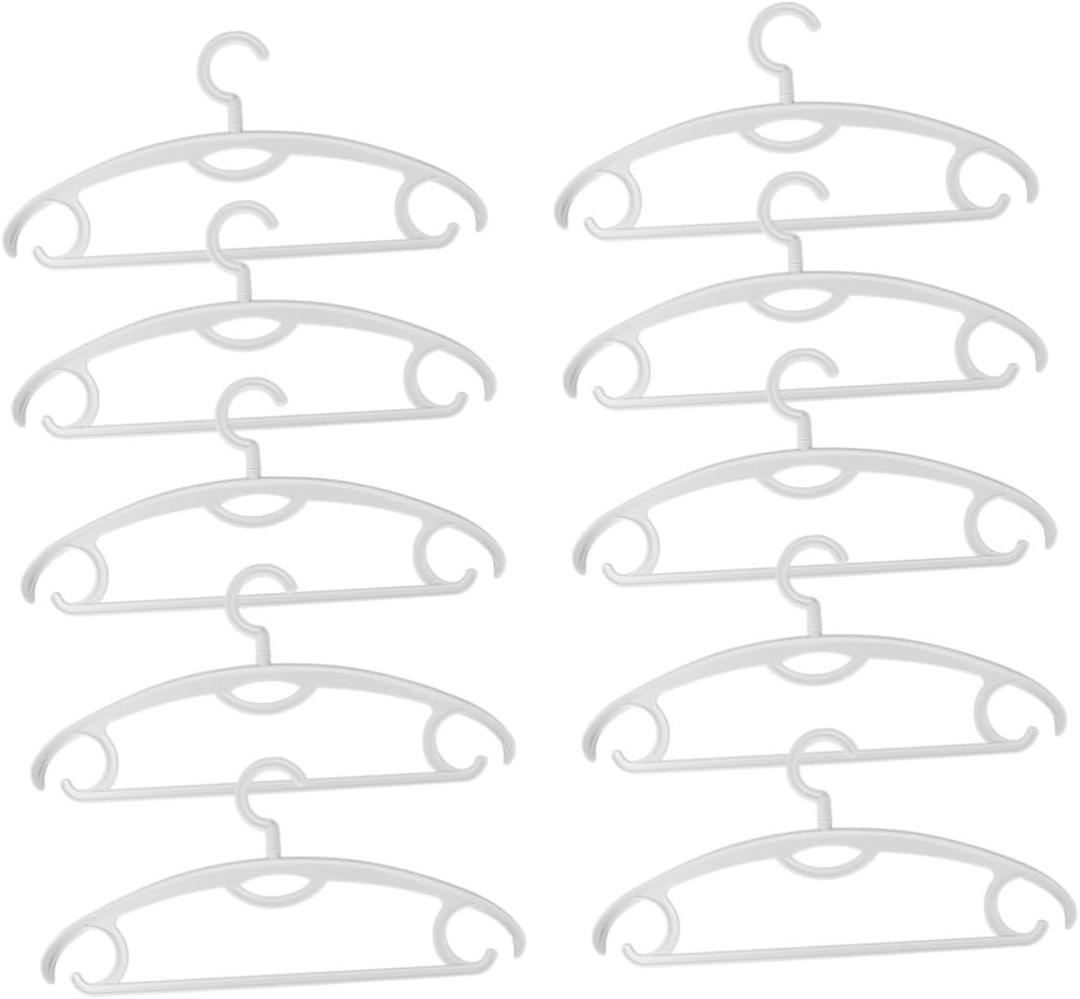 Healifty 2pcs Thick Solid Plastic Non- Garment Hangers Hook Widened Design for Air Drying Clothes Space-Saving Environment-Friendly Rotatable Grey