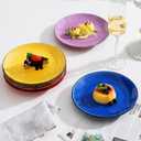 vancasso Bonita Muticolor Salad Plate Set of 6, 7.5 Inch Ceramic Dessert Plate, Dishwasher and Microwave Safe