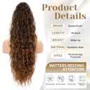 KooKaStyle Ponytail Extension 30 Inch Drawstring Pony Tails Hair Extensions for Women Long Curly Ponytail Synthetic Hairpieces for Daily Use（Omber Almand Brown）