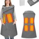 Heated Blanket Battery Operated, USB Cordless Electric Blanket with 10000mAH Battery and 3 Heating Levels, Portable Heated Wearable Blanket Heated Shawl Throw for Home & Outdoor(Grey)