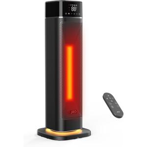 24" Space Heater Indoor, JRD Fast Portable Room Heater with Remote, Night Light, 80 Oscillation,4 Mode, Overheat&Tip-Over Protection, Electric Heaters for Large Room, Bedroom