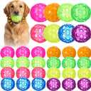 24 pcs 2.36'' Squeaky Dog Toy Balls Rubber Dog Toys for Playing Fetching Retrieving Durable Aggressive Chewers Teeth Cleaning and Training Balls for Medium, Small Dogs Puppy (Multicolor)