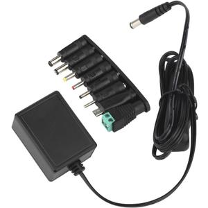 12V 0.5A 500mA Switching Power Supply Adapter with UL 1310 Listed, Input AC 100~240V, Output DC 12 Volt 0.5 Amp 5.5 x 2.1mm for CCTV Surveillance System LED Strip Light with 8 Interchangeable Jacks