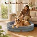 WOZOKE Orthopedic Dog Bed for Large Dogs, Waterproof Dog Bed for Large Size Dogs with Bolsters, Egg Crate Foam Sofa Bed with Washable Removable Cover & Non-Slip Bottom, Grey