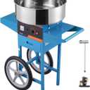 VEVOR Electric Cotton Candy Machine with Cart, 1000W Commercial Candy Floss Maker with Stainless Steel Bowl, Sugar Scoop and Drawer, Perfect for Home, Kids Birthday, Family Party, Blue