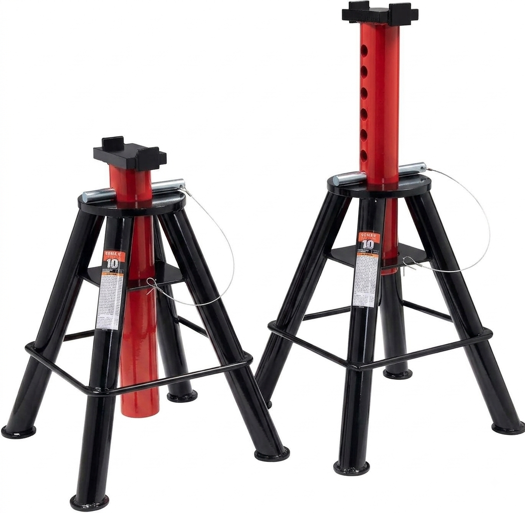 Sunex 1310 10-Ton Medium Height Pin Type Jack Stands, Pair, Black
