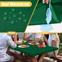 Rectangle Table Cloth, Waterproof Elastic Fitted Tablecloth for 4 Foot Folding Tables, Washable Polyester Tablecloths for Picnic, Camping, Outdoor (Emerald Green, 24"x48")