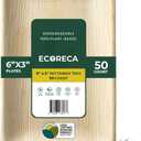 6x3 Inch Rectangle Compostable Palm Leaf Plates (50-Pack) Disposable for Appetizers Bamboo-Style Eco-Friendly Biodegradable Plates for Parties, Weddings & Catering | Camping Essentials.