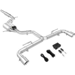 Catback Exhaust System, Muffler Cat Back Valved Exhaust Cutout Kit for 20152021 Golf MK7 / MK7.5 GTI