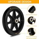 4 Pack 6 Inch Solid Replacement Wheels - Environmentally Friendly Rubber Material, Wear-Resistant PU Tires, Anti-Slip, and Durable ABS Wheel Hub - Easy to Install, (4Pcs, 6 inch Wheels)