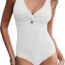 GRAPENT One Piece Swimsuit Women Padded Twist Knot Cut Out Adjustable Straps Bathing Suits Beach Modest Swimming Suits Size 8-10